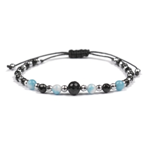 Bransoletka celebrytka czarny TURMALIN JADEIT HEMATYT ochrona i odwaga